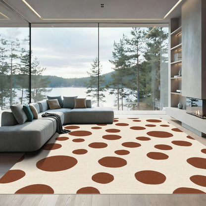 Neutral Brown Circles Scatter Rug