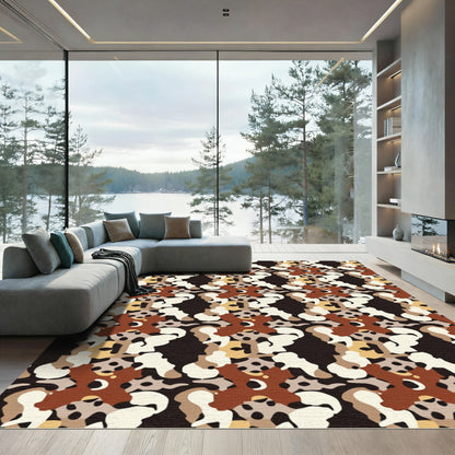 Earthy Tones Organic Symmetrical Layout Rug