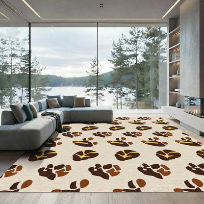 Brown Tan Abstract Animal Spot Rug