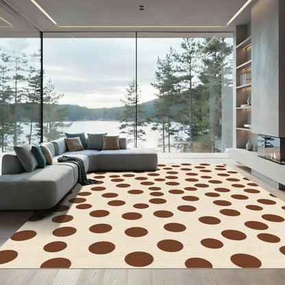 Brown Circles Scatter Print Rug