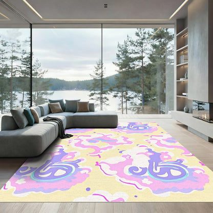 Whimsical Pastel Swirl Abstract Rug