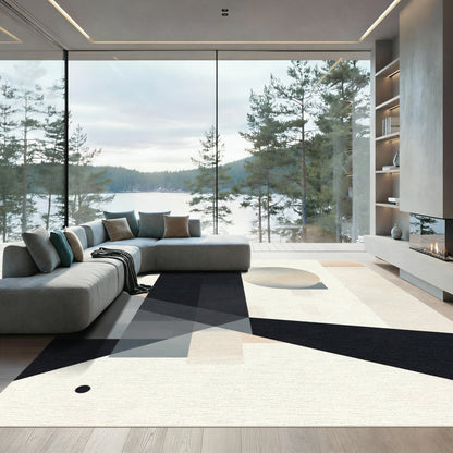 Minimalist Geometric Abstract Circle Rug