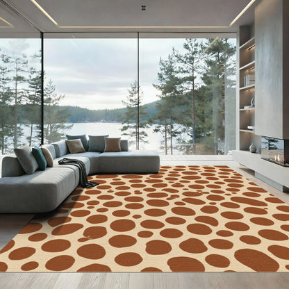 Brown Polka Dot Spots Rug