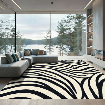 Cream Black Natural Animal Stripe Rug