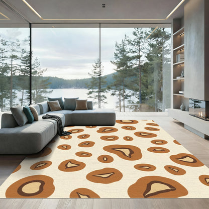Brown Abstract Spots Modern Rug