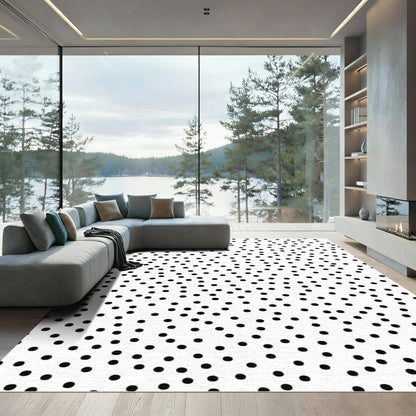 Black White Scatter Dot Rug