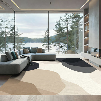 Abstract Neutral Organic Amorphous Shapes Rug