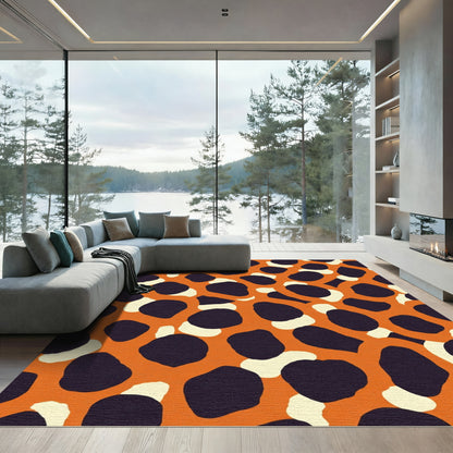 Bold Orange Animalistic Spot Rug