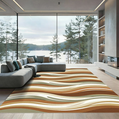 Earthy Tones Swirling Ribbon Rug