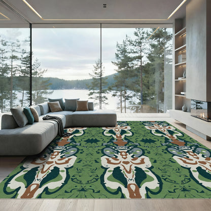 Green Emerald Abstract Symmetry Rug