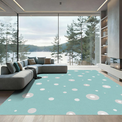 Teal Abstract Circle Scatter Rug