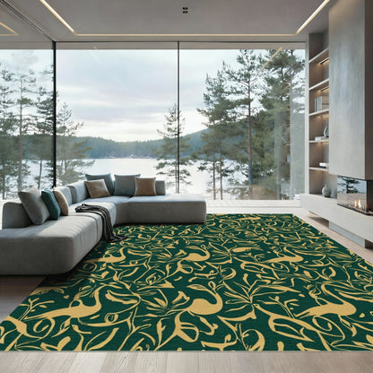 Regal Gold Crane Forest Rug