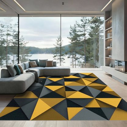 Chic Geometric Diamond Textured Rug