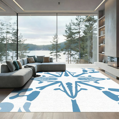 Azure Blue Starburst Symmetry Rug