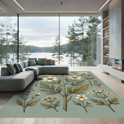 Botanical Cream Wildflower Sage Meadow Rug