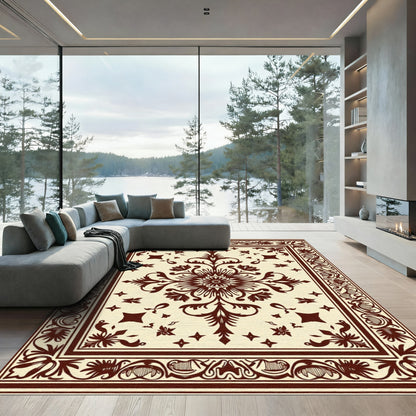 Crimson Classic Bloom Border Rug