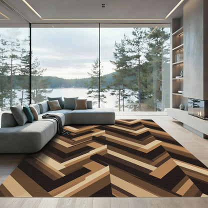 Earthy Toned Herringbone Gradient Rug