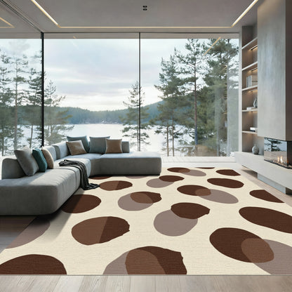 Brown Polka Dot Overlay Rug