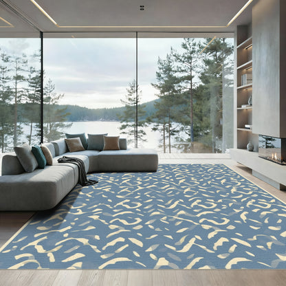 Misty Blue Waverly Organic Abstract Rug