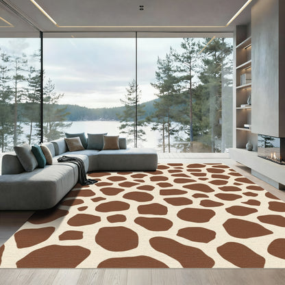 Brown spots on ivory background Rug