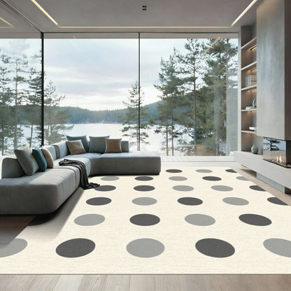 Modern Gray Polka Dot Accent Rug