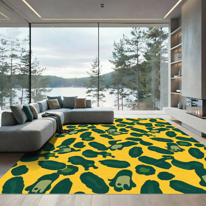 Bold Yellow Leopard Spots Rug