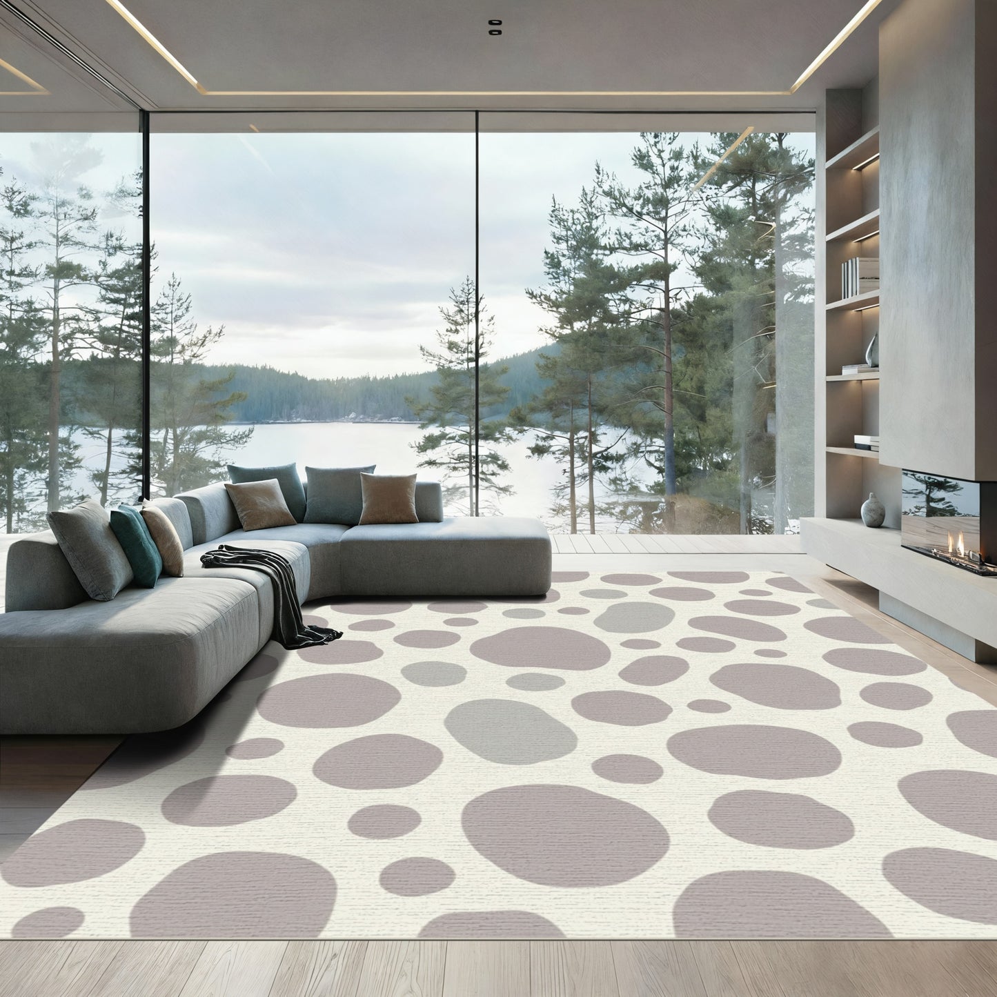 Taupe Blob Scatterground Rag Rug