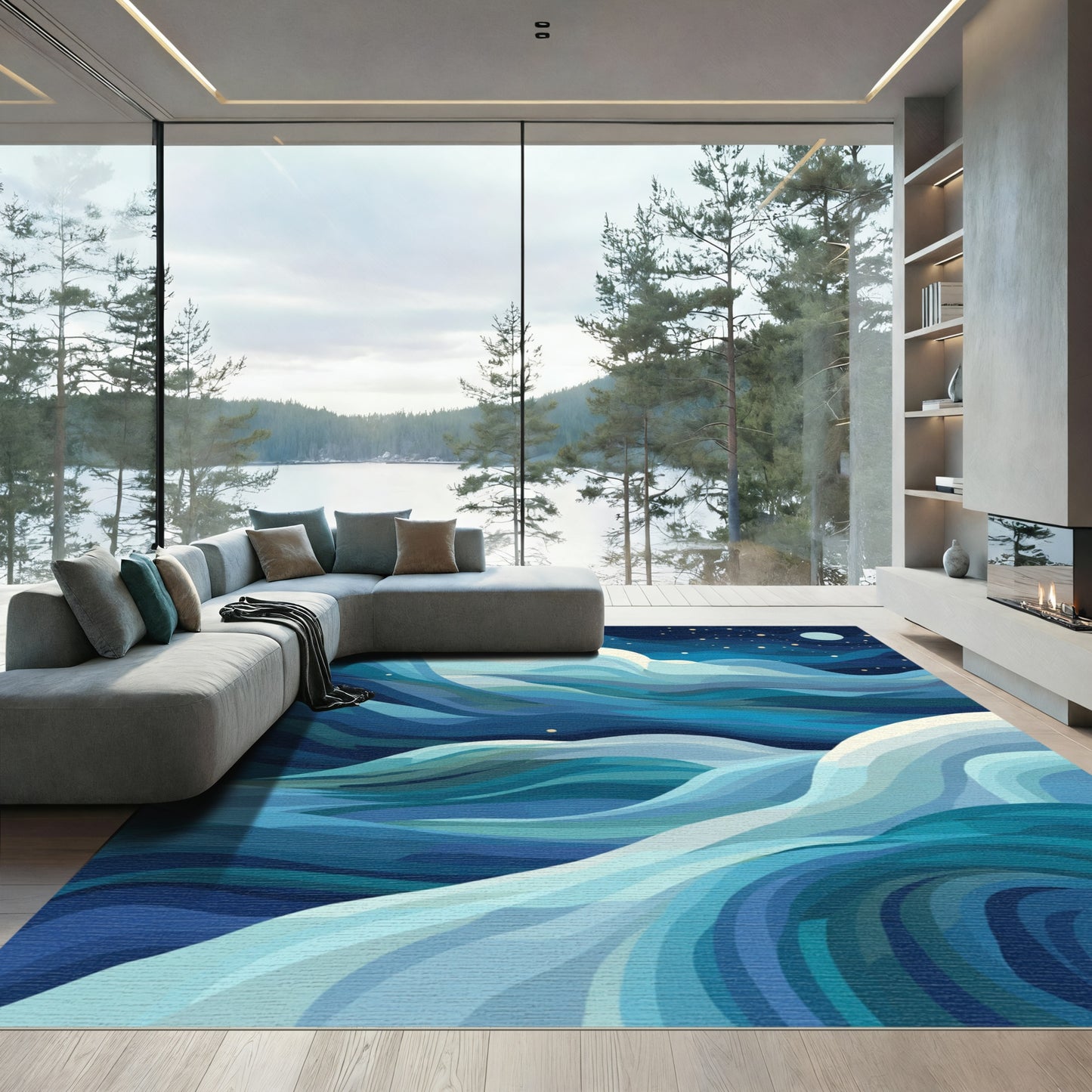 Ocean Wave Vista Scenic Rug