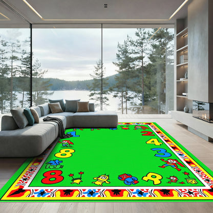 Whimsical Superhero Kids Numbers Collection Rug