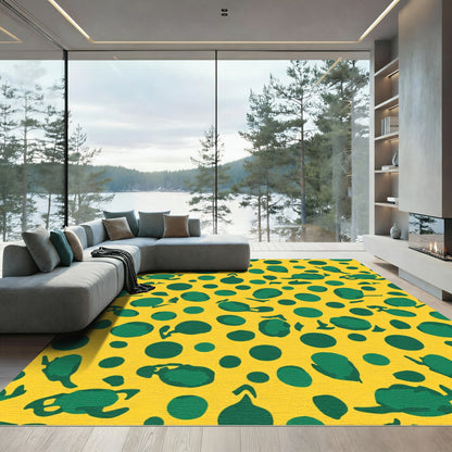 Abstract Green Blob Polka Dot Rug