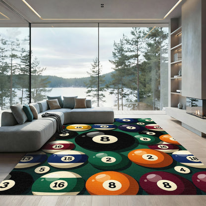 Vibrant Billiard Ball Geometric Graphic Rug