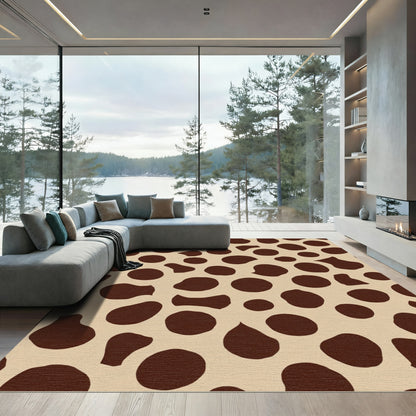 Brown Spotted Cream Background Render Rug