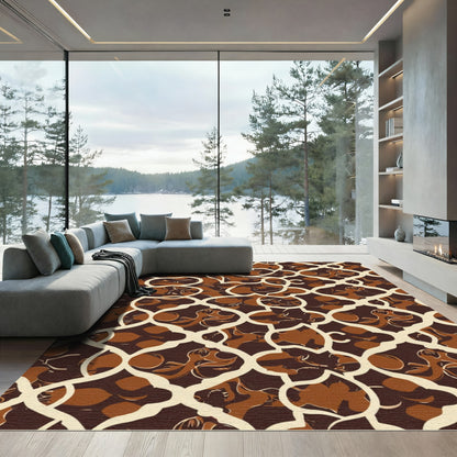 Warm Espresso Arabesque Trellis Rug