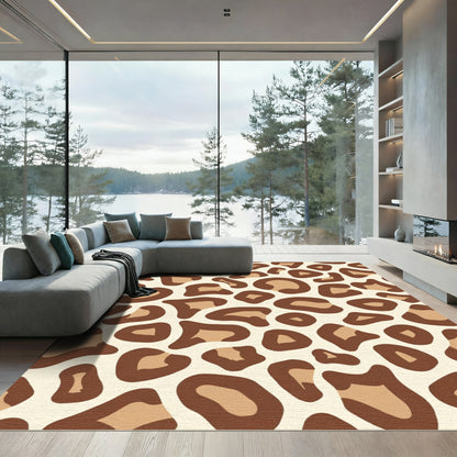 Classic Brown Leopard Spots Rug