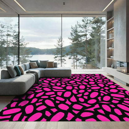 Vibrant Pink Organic Brushstroke Rug