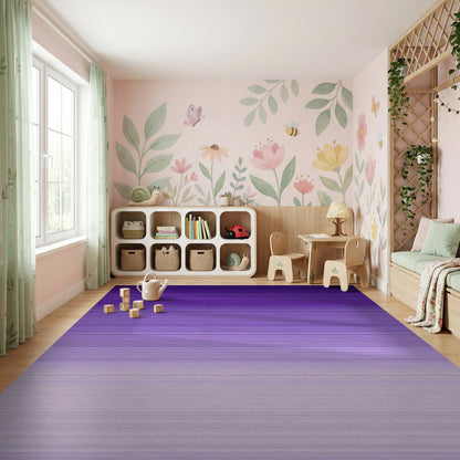 Deep Purple Lavender Ombre Striped Rug