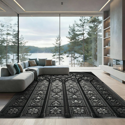 Gothic Floral Vaulted Window Rug
