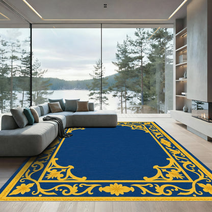 Gold Royal Floral Border Rug