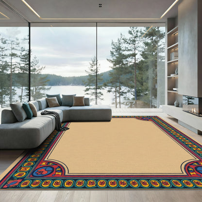 Medieval Red Blue Yellow Border Rug