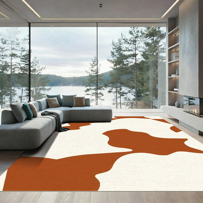 Brown and Cream Abstract Spots Rug