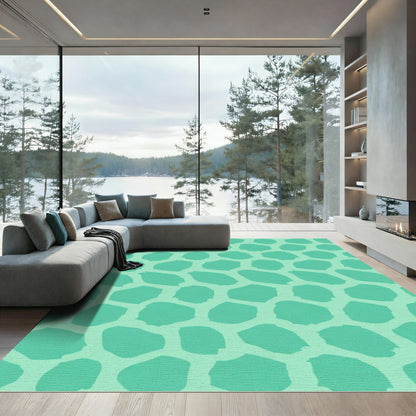 Teal Coral Cells Abstract Rug