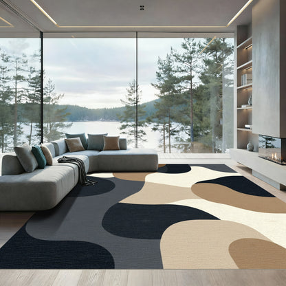 Abstract Organic Shapes Contemporary Rug