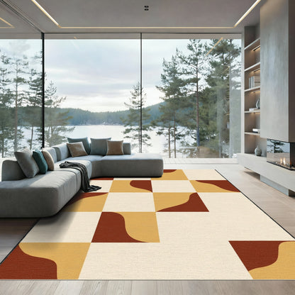 Shifting Squares Terra Cotta Geometric Rug