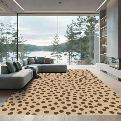 Brown Dot Speckle Throw Rug