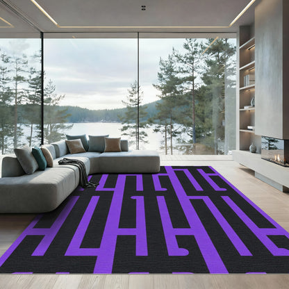 Vivid Purple Geometric Maze Rug
