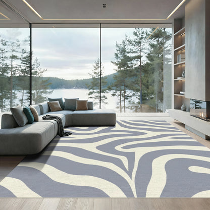 Cool Tones Zebra Stripes Art Rug