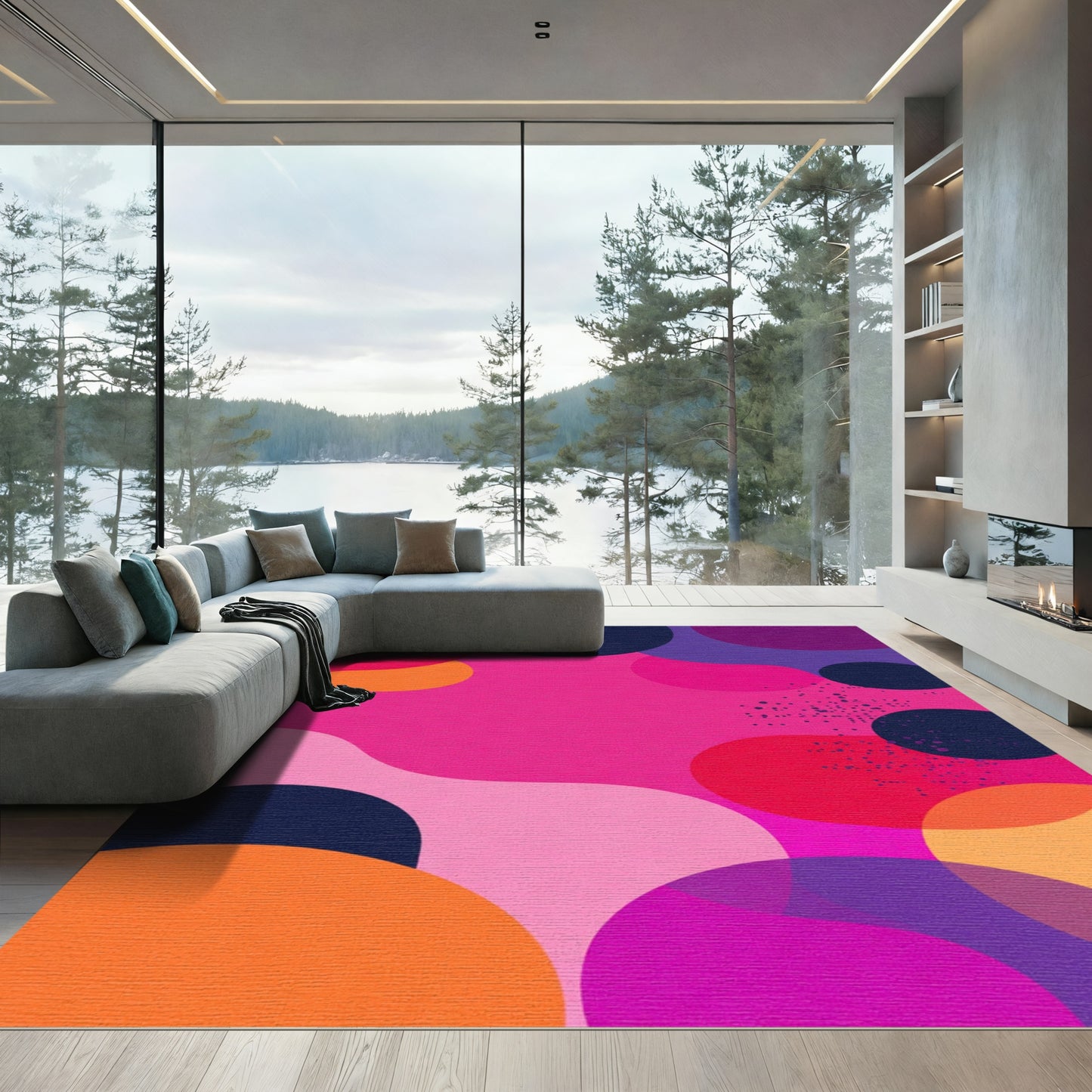 Vibrant Abstract Color Blobs Rug
