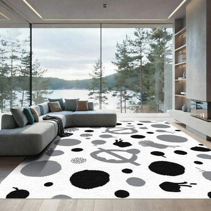 Monochromatic Abstract Sprinkle Scattered Graphic Rug