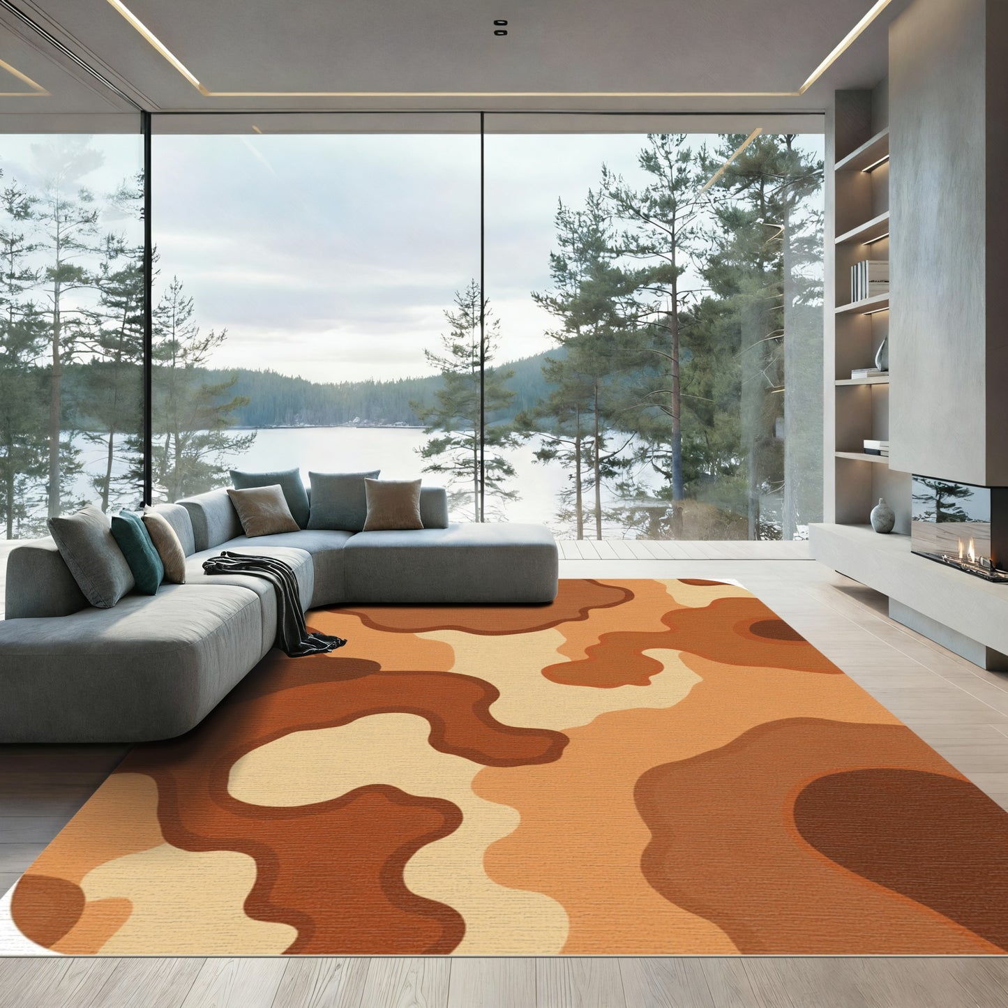 Earthy Tones Organic Flow Rug