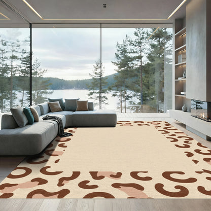 Brown Tan Leopard Spot Rug